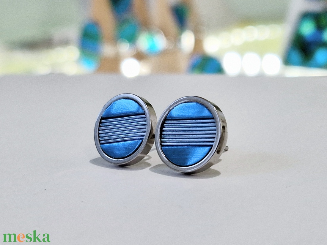 Acélkék kézműves medál,  fülbevaló, nyaklánc  - ékszer - ékszerszett - Meska.hu