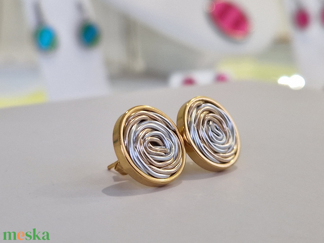 Arany, ezüst, kézműves medál,  fülbevaló, nyaklánc  - ékszer - ékszerszett - Meska.hu