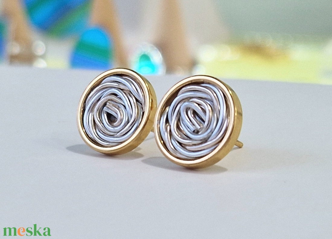 Arany, ezüst, kézműves medál,  fülbevaló, nyaklánc  - ékszer - ékszerszett - Meska.hu