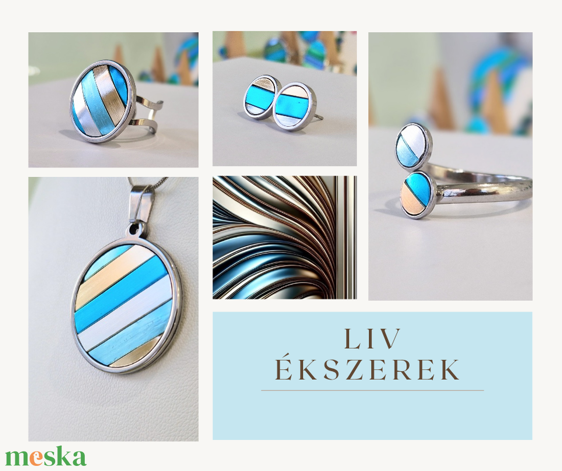 Arany, ezüst, kézműves medál,  fülbevaló, nyaklánc  - ékszer - ékszerszett - Meska.hu