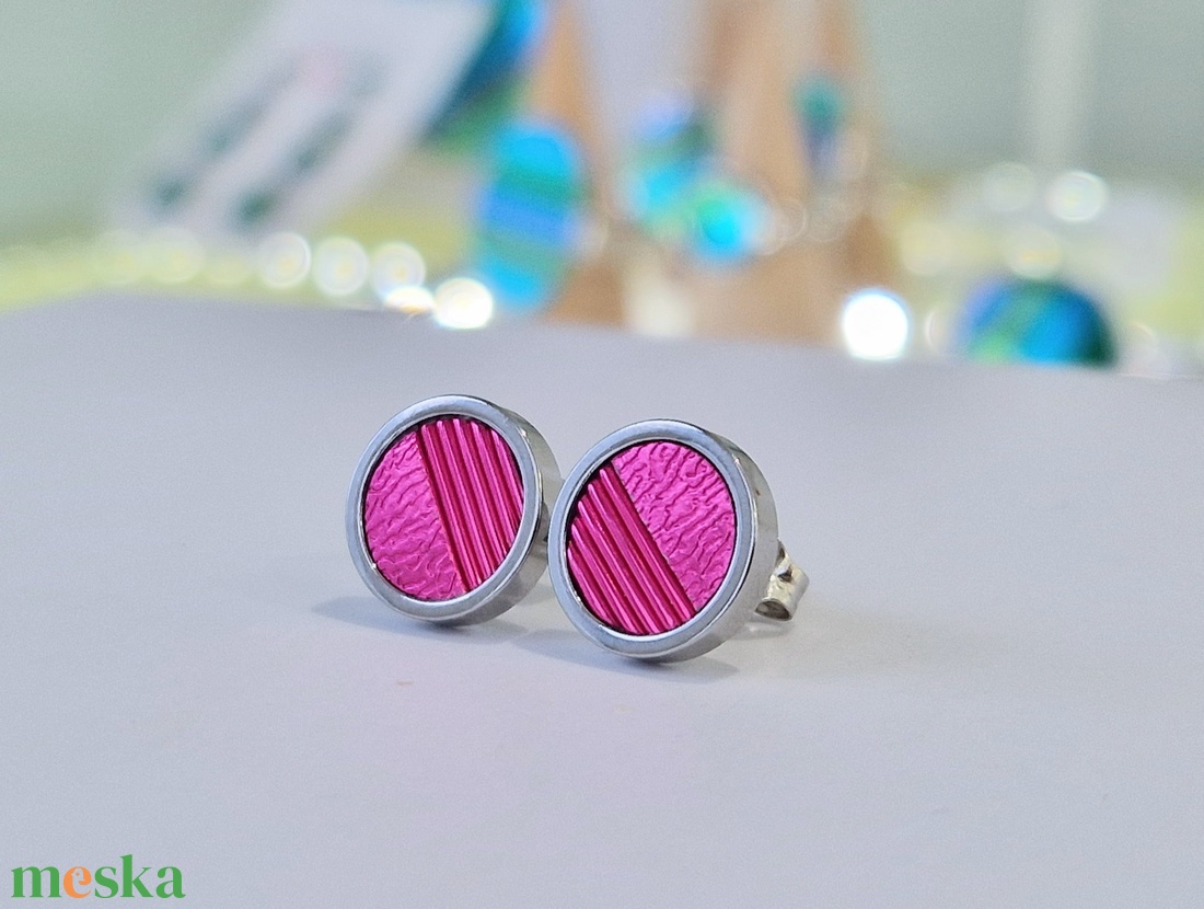 Fuxia, kézműves medál,  fülbevaló, nyaklánc  - ékszer - ékszerszett - Meska.hu