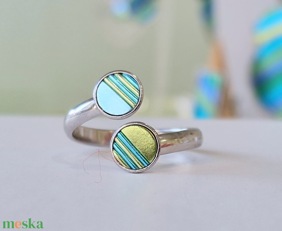 Türkiz,  zöld, kézműves medál,  fülbevaló, nyaklánc  - ékszer - ékszerszett - Meska.hu