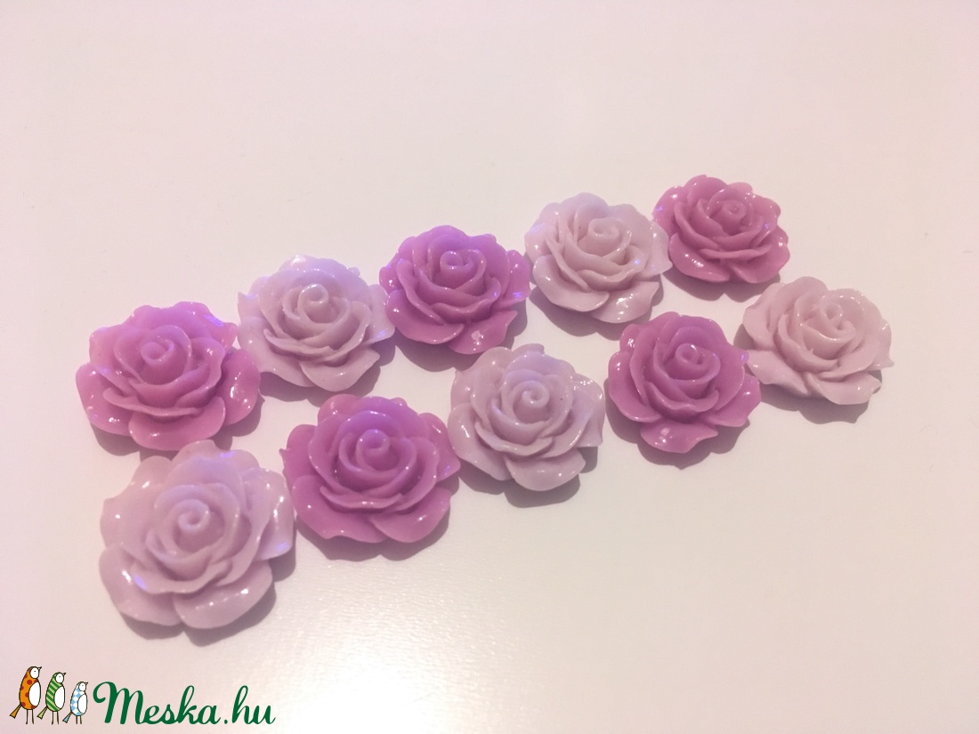 Műanyag gyanta rózsa kaboson - kellékek & szerszámok - gyöngyfűzés kellékek - cabochon - Meska.hu