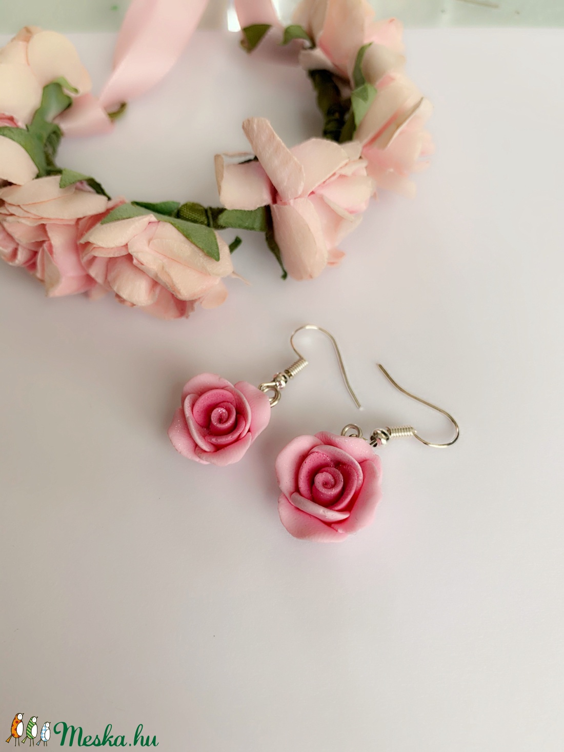Romantikus rózsa fülbevaló -  - Meska.hu