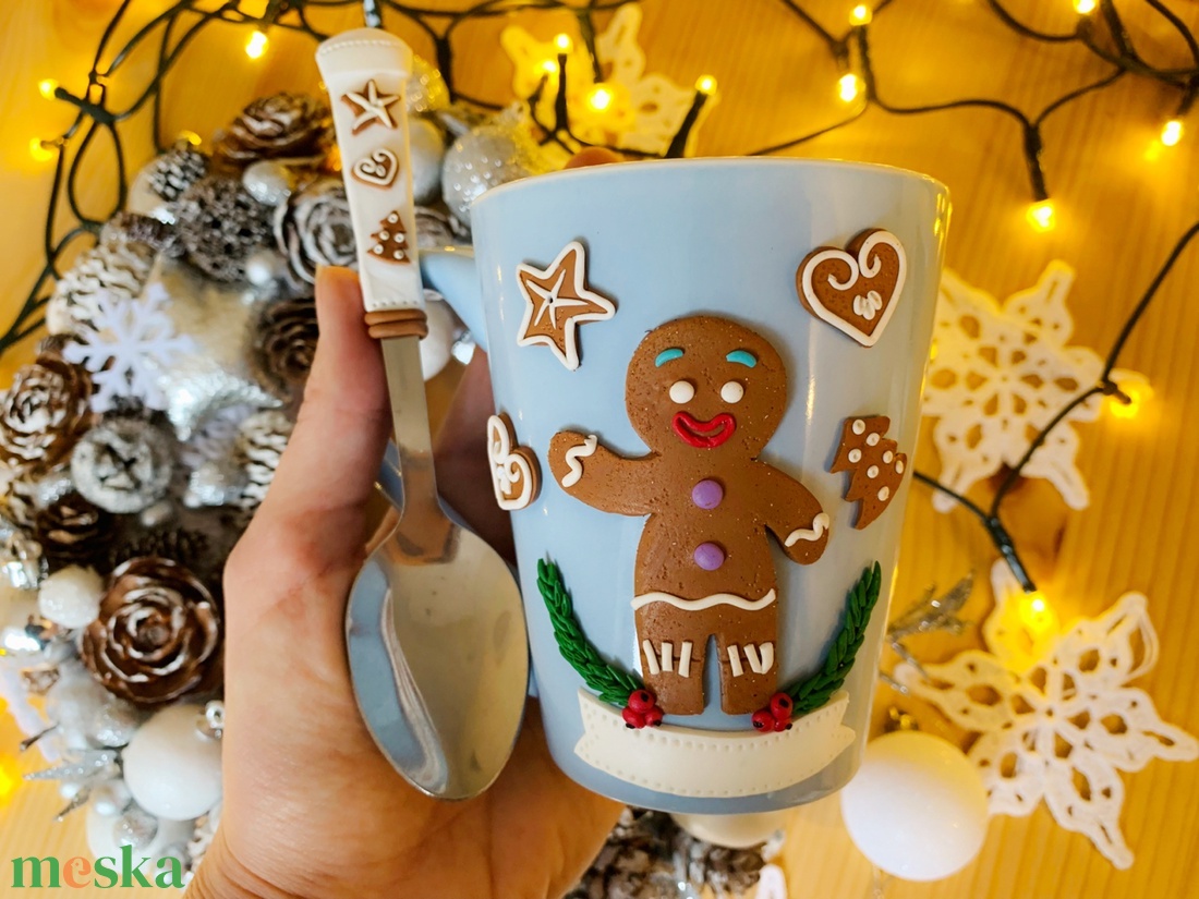 Saját neves Mézis bögre-kanál szett - otthon & életmód - Meska.hu