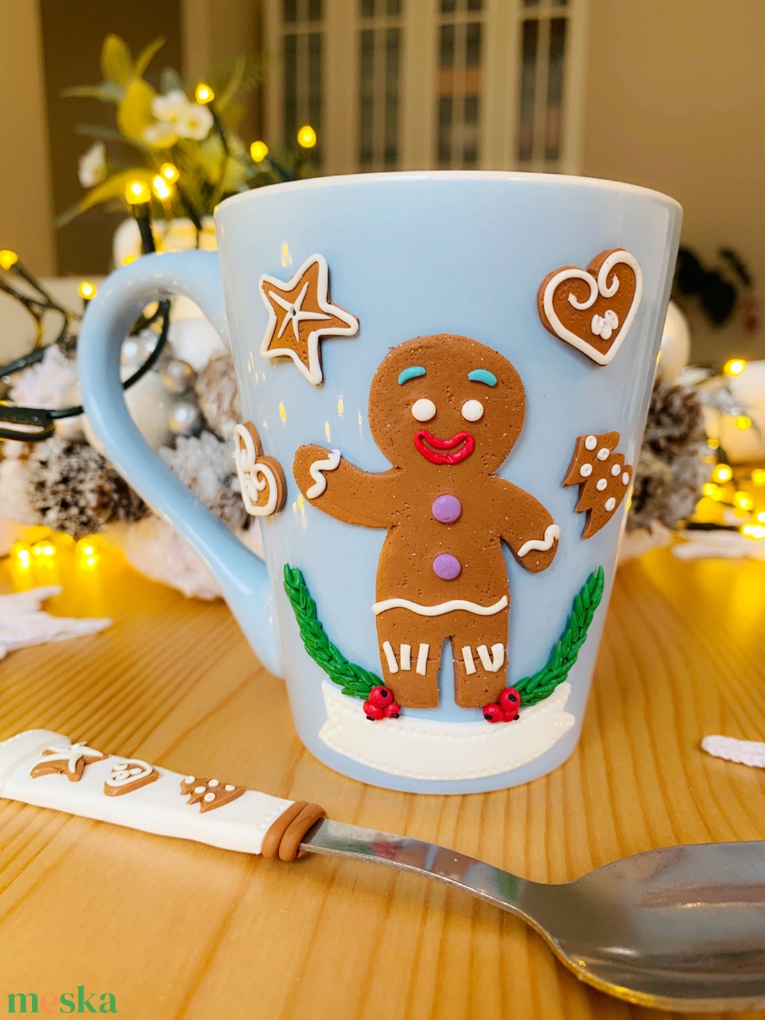 Saját neves Mézis bögre-kanál szett - otthon & életmód - Meska.hu