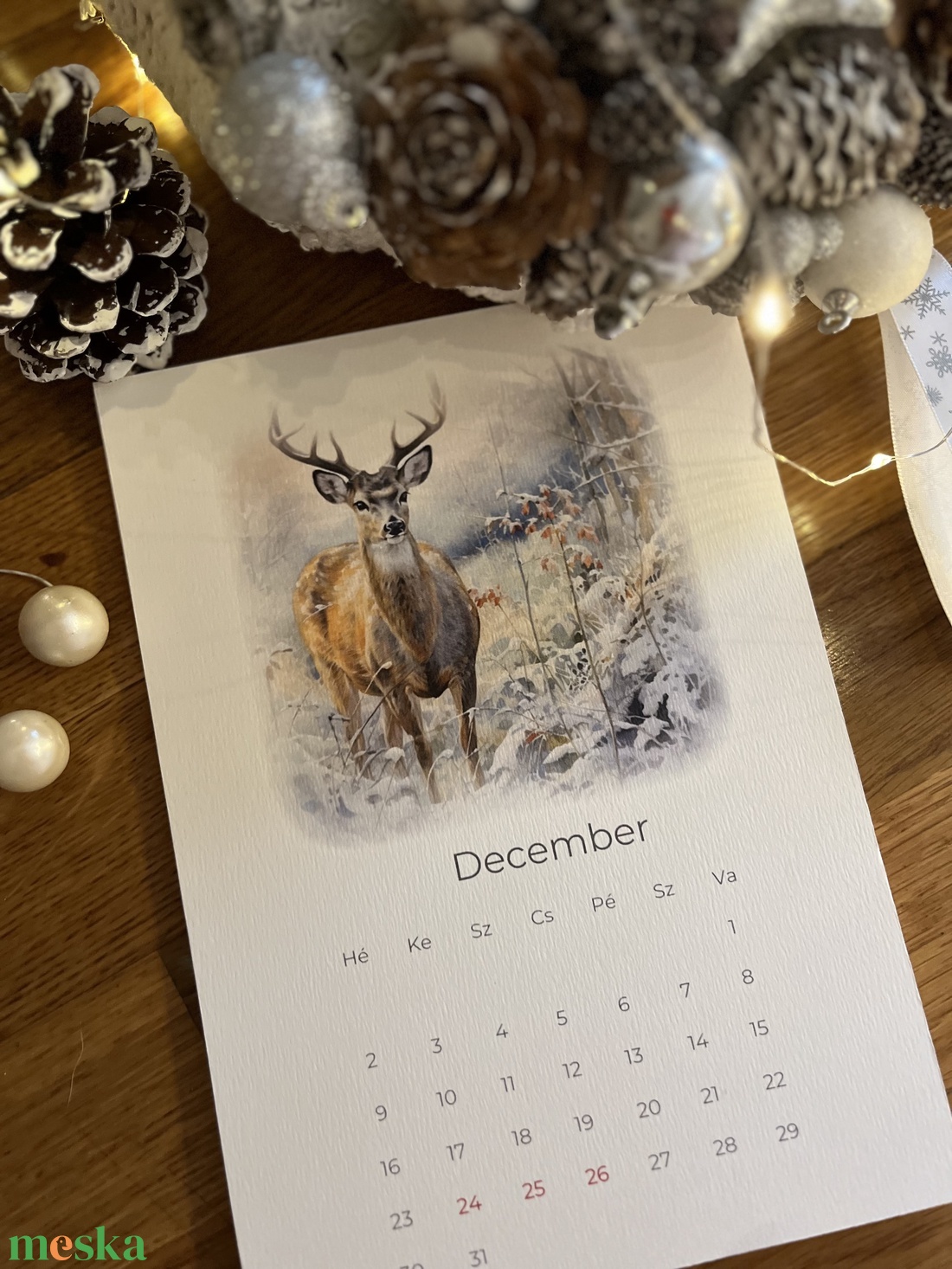 2024-es erdei állatos naptár - otthon & életmód - dekoráció - fali és függő dekoráció - falinaptár & öröknaptár - Meska.hu