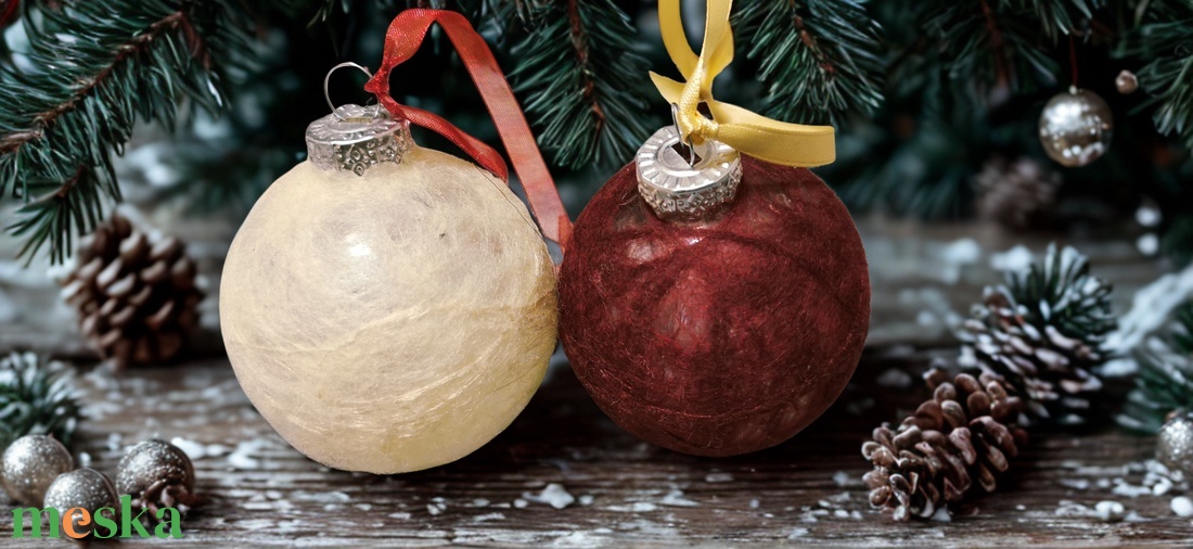 Nemezelt karácsonyi üveggömbdíszek - karácsony - karácsonyi lakásdekoráció - karácsonyfadíszek - Meska.hu