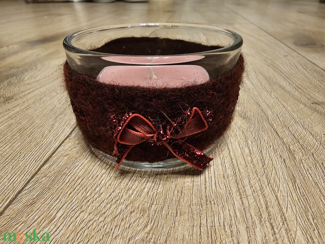 Nemezelt karácsonyi mécsestartó nagyméretű mécsessel - karácsony - karácsonyi lakásdekoráció - karácsonyi lakásdíszek - Meska.hu