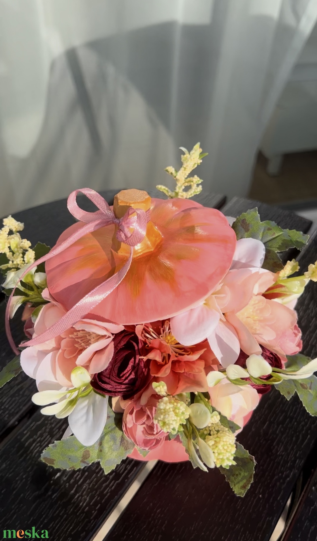 Őszi rózsaszín tötött tökdísz - otthon & életmód - dekoráció - asztal és polc dekoráció - asztaldísz - Meska.hu Őszi rózsaszín tötött tökdísz - otthon & életmód - dekoráció - asztal és polc dekoráció - asztaldísz - Meska.hu