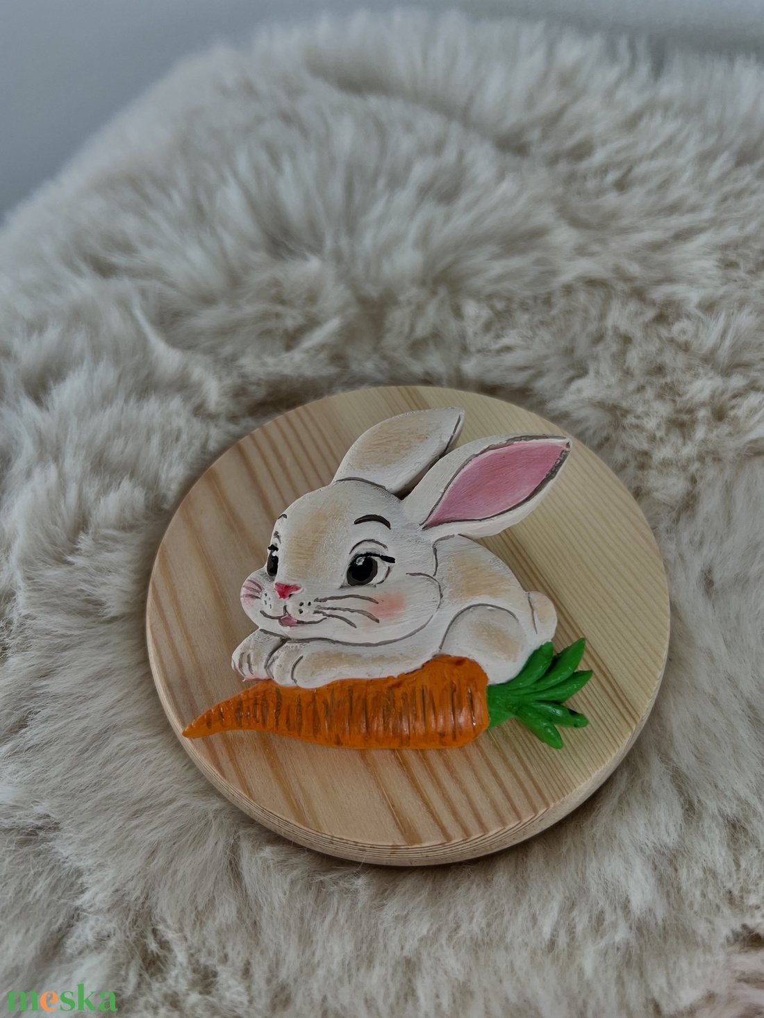 Nyuszis répás gipszfigura - kellékek & szerszámok - dekorációs kellékek - figurák - Meska.hu