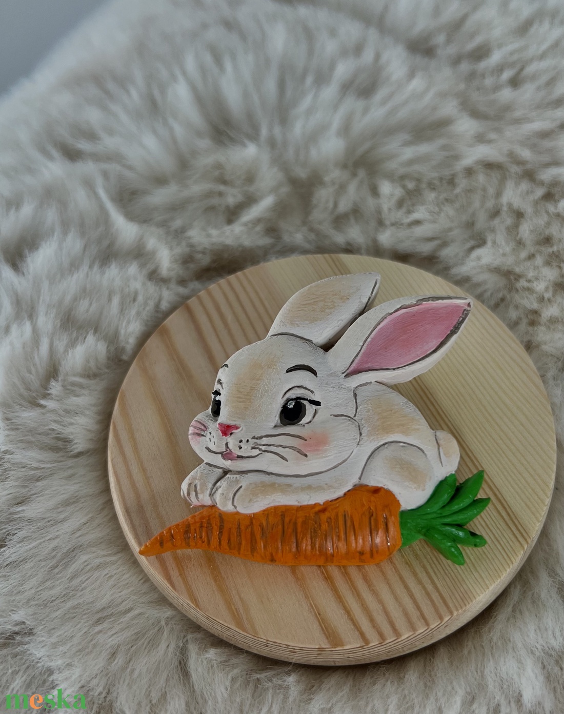 Nyuszis répás gipszfigura - kellékek & szerszámok - dekorációs kellékek - figurák - Meska.hu