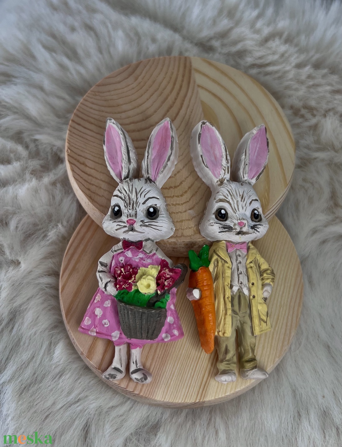 Nyuszis gipszfigura - kellékek & szerszámok - dekorációs kellékek - figurák - Meska.hu