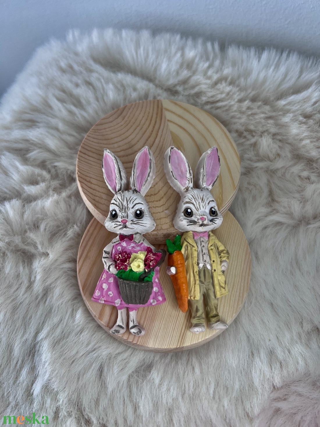 Nyuszis gipszfigura - kellékek & szerszámok - dekorációs kellékek - figurák - Meska.hu