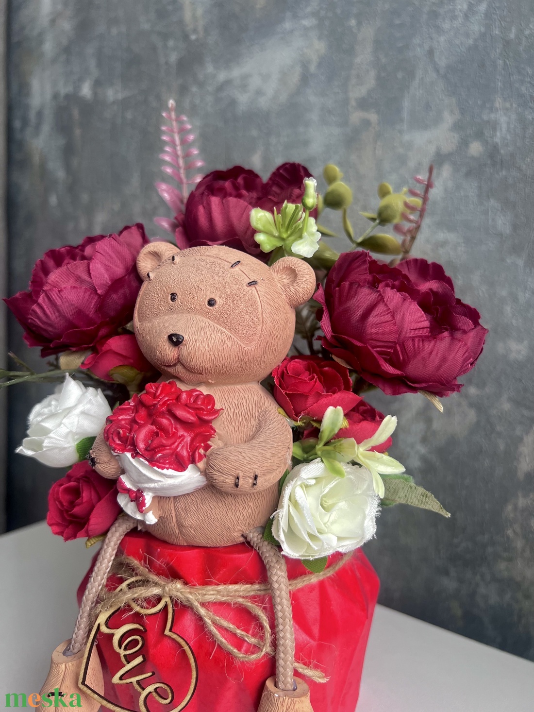Valentin napi macis rózsa-kaspó - otthon & életmód - dekoráció - asztal és polc dekoráció - asztaldísz - Meska.hu