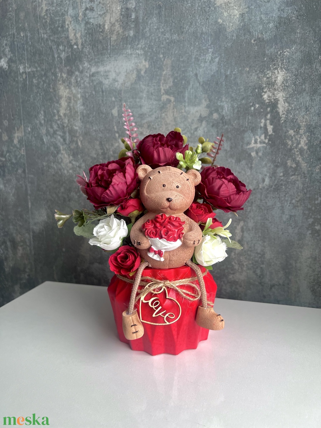 Valentin napi macis rózsa-kaspó - otthon & életmód - dekoráció - asztal és polc dekoráció - asztaldísz - Meska.hu