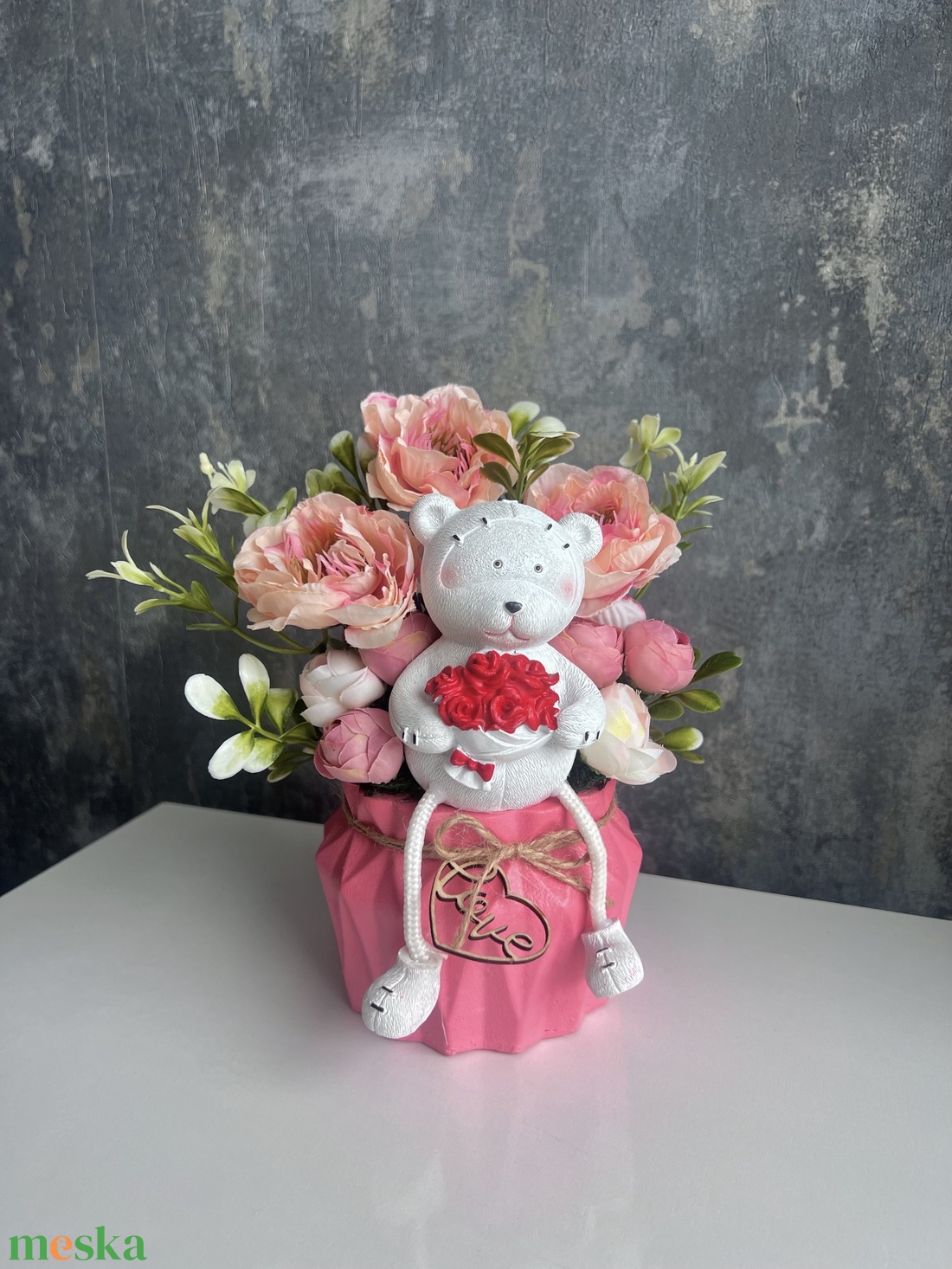 Valentin napi macis rózsa-kaspó - otthon & életmód - dekoráció - asztal és polc dekoráció - asztaldísz - Meska.hu