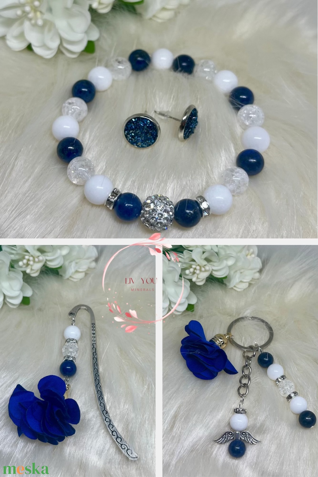 Jade-hegyikristály-lápisz lazuli szett - ékszer - karkötő - ásványkarkötő - Meska.hu Jade-hegyikristály-lápisz lazuli szett - ékszer - karkötő - ásványkarkötő - Meska.hu