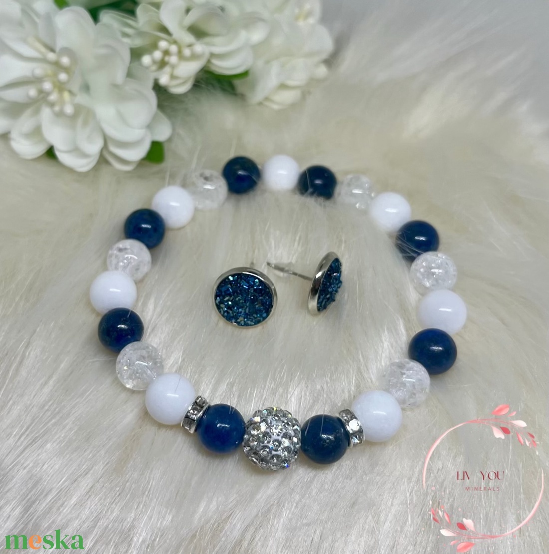 Jade-hegyikristály-lápisz lazuli szett - ékszer - karkötő - ásványkarkötő - Meska.hu Jade-hegyikristály-lápisz lazuli szett - ékszer - karkötő - ásványkarkötő - Meska.hu