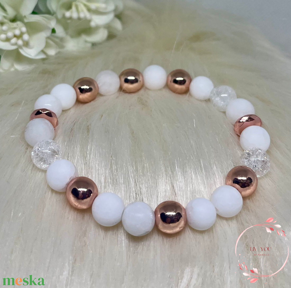 Jade-hematit-hegyikristály karkötő  - ékszer - karkötő - ásványkarkötő - Meska.hu
