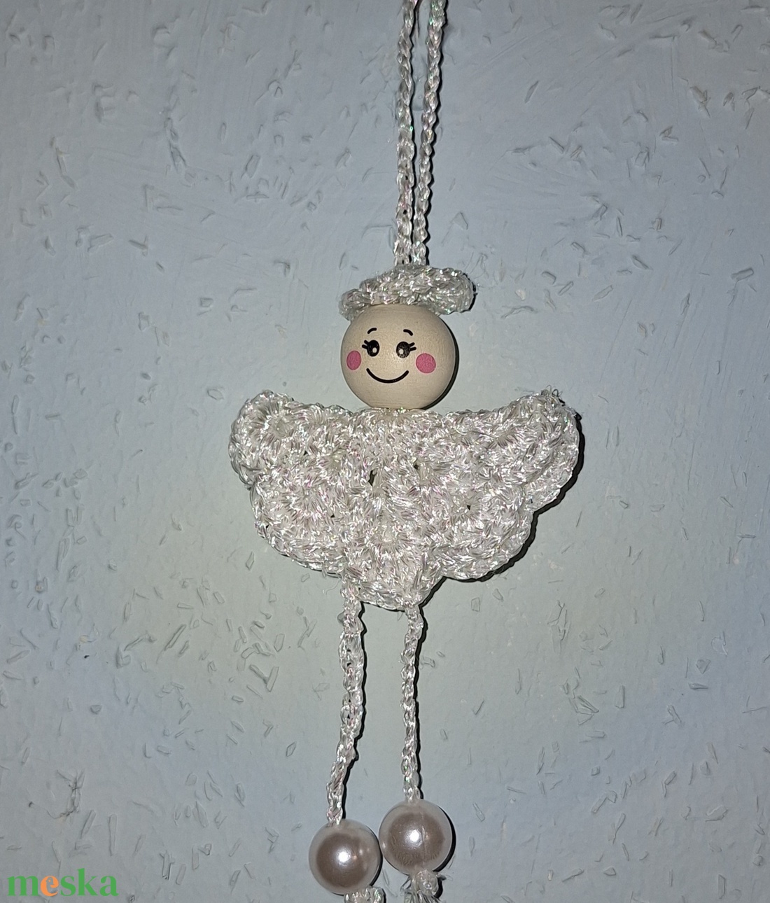 Horgolt angyalka - karácsony - karácsonyi lakásdekoráció - karácsonyi manók, figurák - Meska.hu