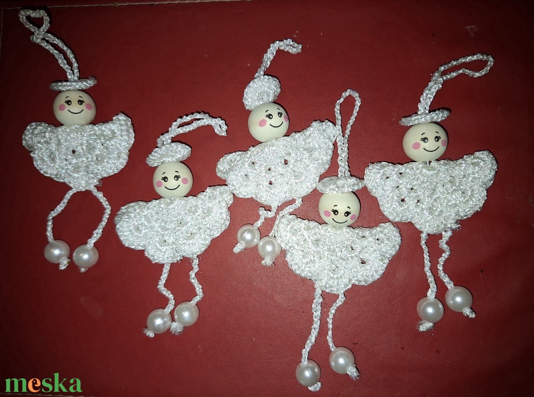 Horgolt angyalka - karácsony - karácsonyi lakásdekoráció - karácsonyi manók, figurák - Meska.hu