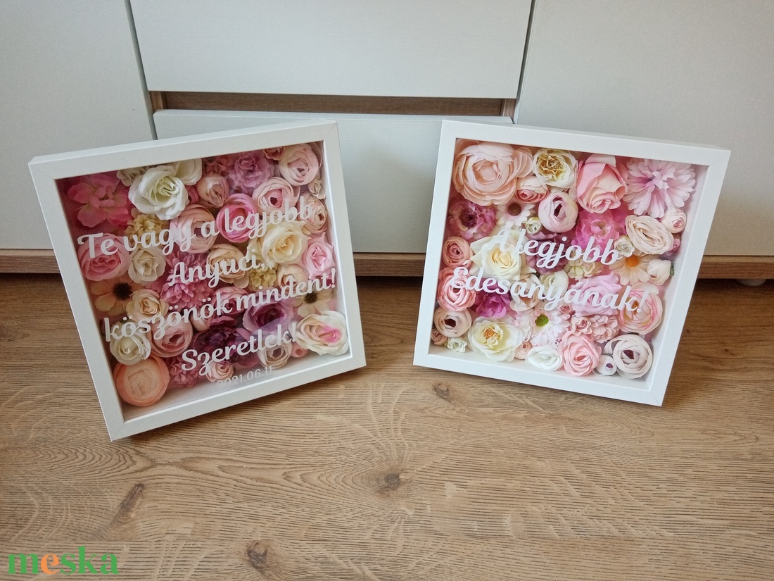 Egyedi, személyre szabott szülőköszöntő ajándék, virágos képkeret, esküvői ajándék, köszönő ajándék - esküvő - emlék & ajándék - szülőköszöntő ajándék - Meska.hu