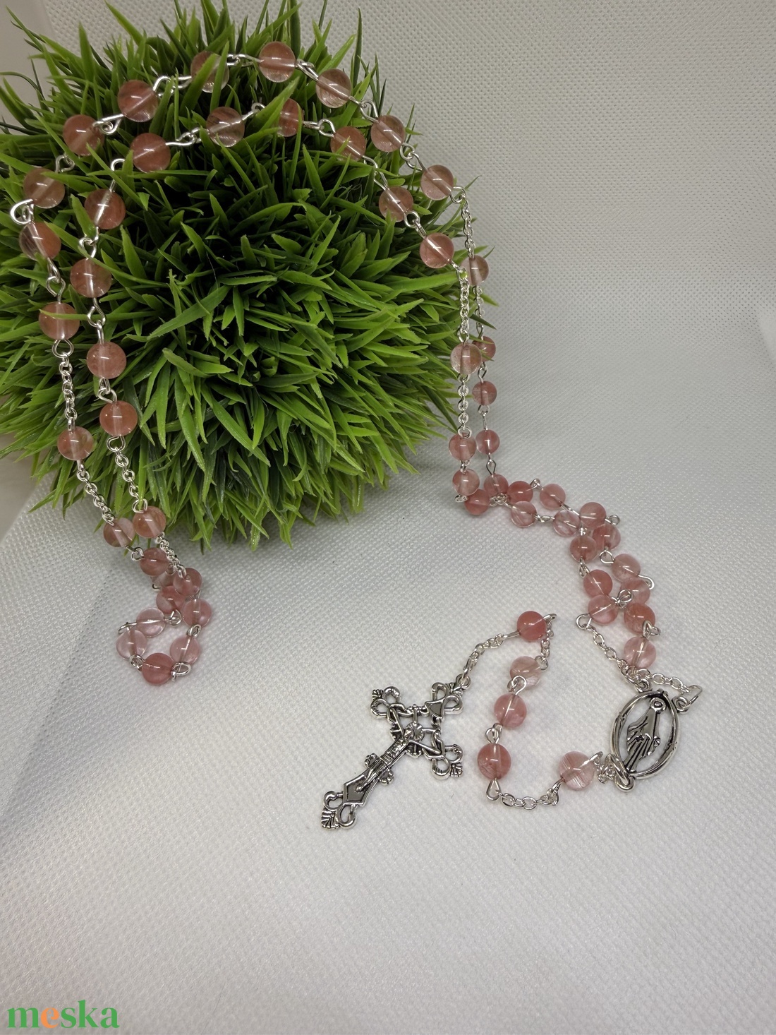  Cseresznyekvarc rózsafüzér � Különleges, szeretettel készült ásványos ajándék  - otthon & életmód - dekoráció - spiritualitás - ásványok - Meska.hu