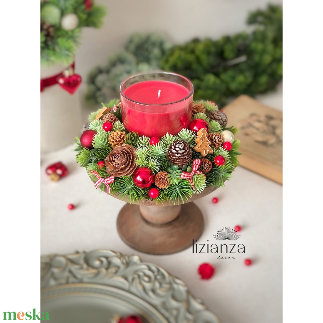 'Isabella' adventi asztaldísz - karácsony - karácsonyi lakásdekoráció - ünnepi asztaldekoráció - Meska.hu