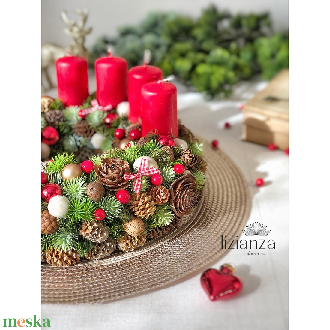 Adventi koszorú  - karácsony - adventi díszek - adventi koszorú - Meska.hu