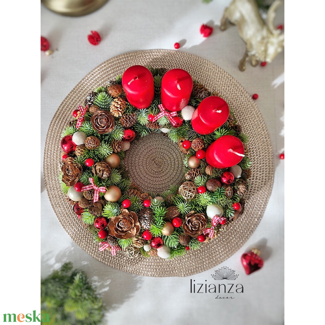 Adventi koszorú  - karácsony - adventi díszek - adventi koszorú - Meska.hu