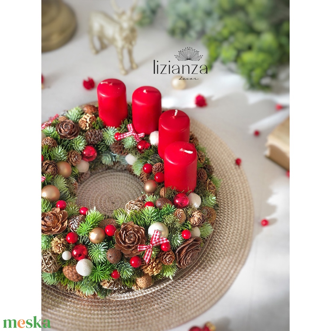 Adventi koszorú  - karácsony - adventi díszek - adventi koszorú - Meska.hu