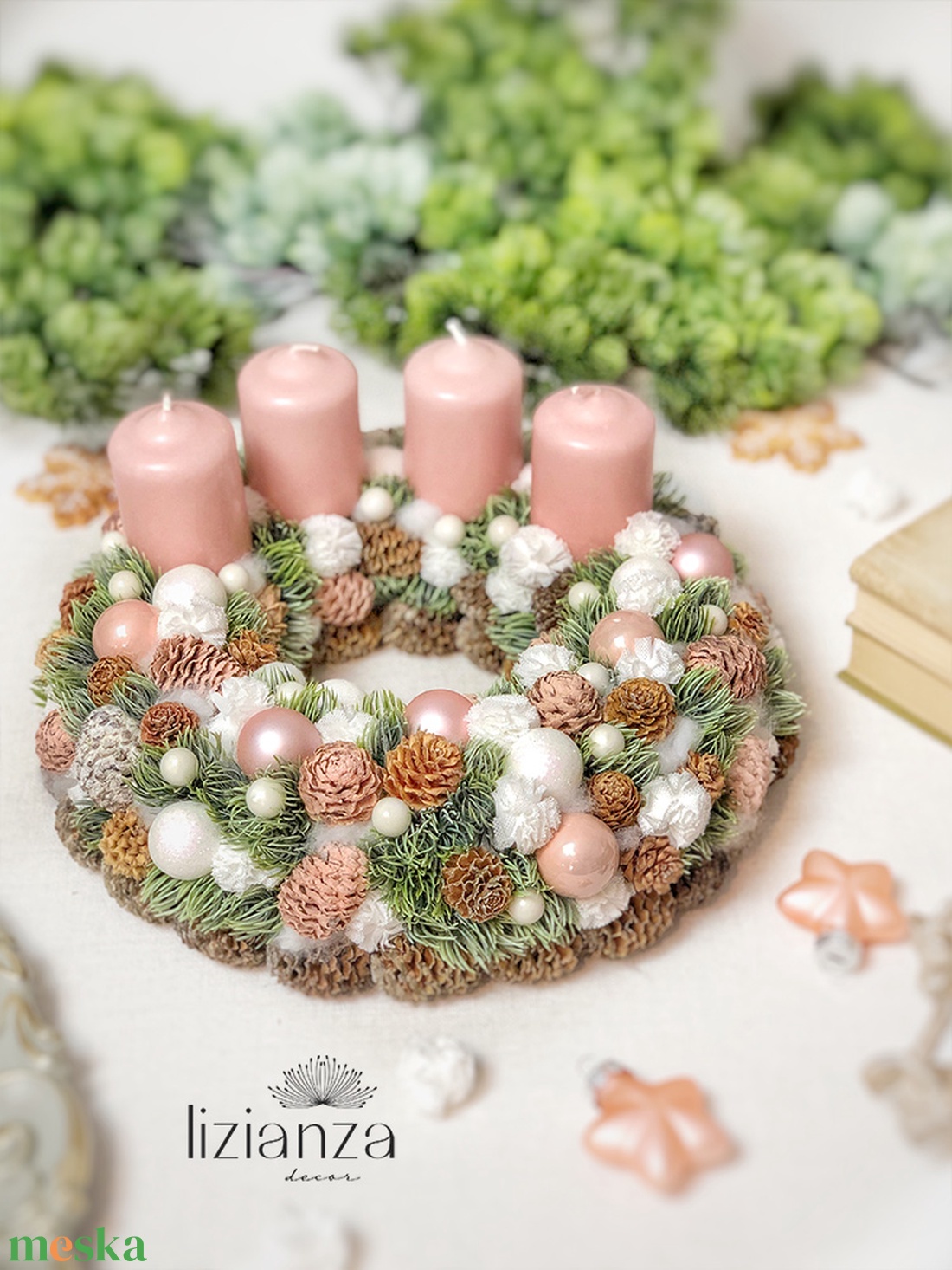 'Elsa' adventi koszorú  - karácsony - adventi díszek - adventi koszorú - Meska.hu