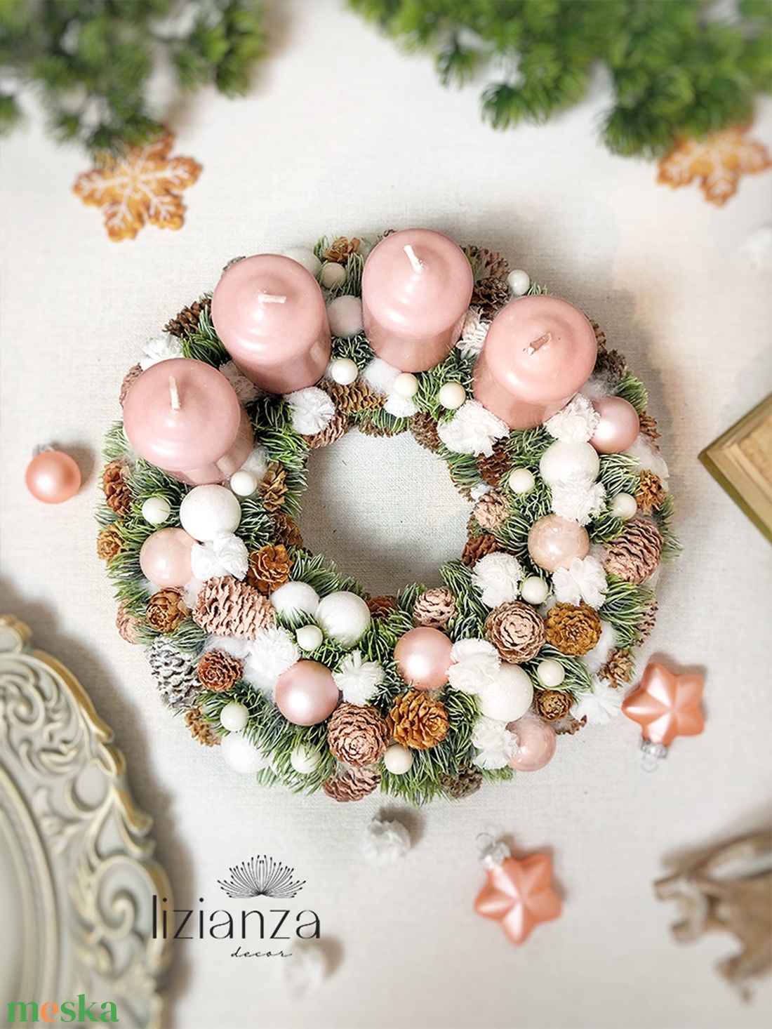 'Elsa' adventi koszorú  - karácsony - adventi díszek - adventi koszorú - Meska.hu