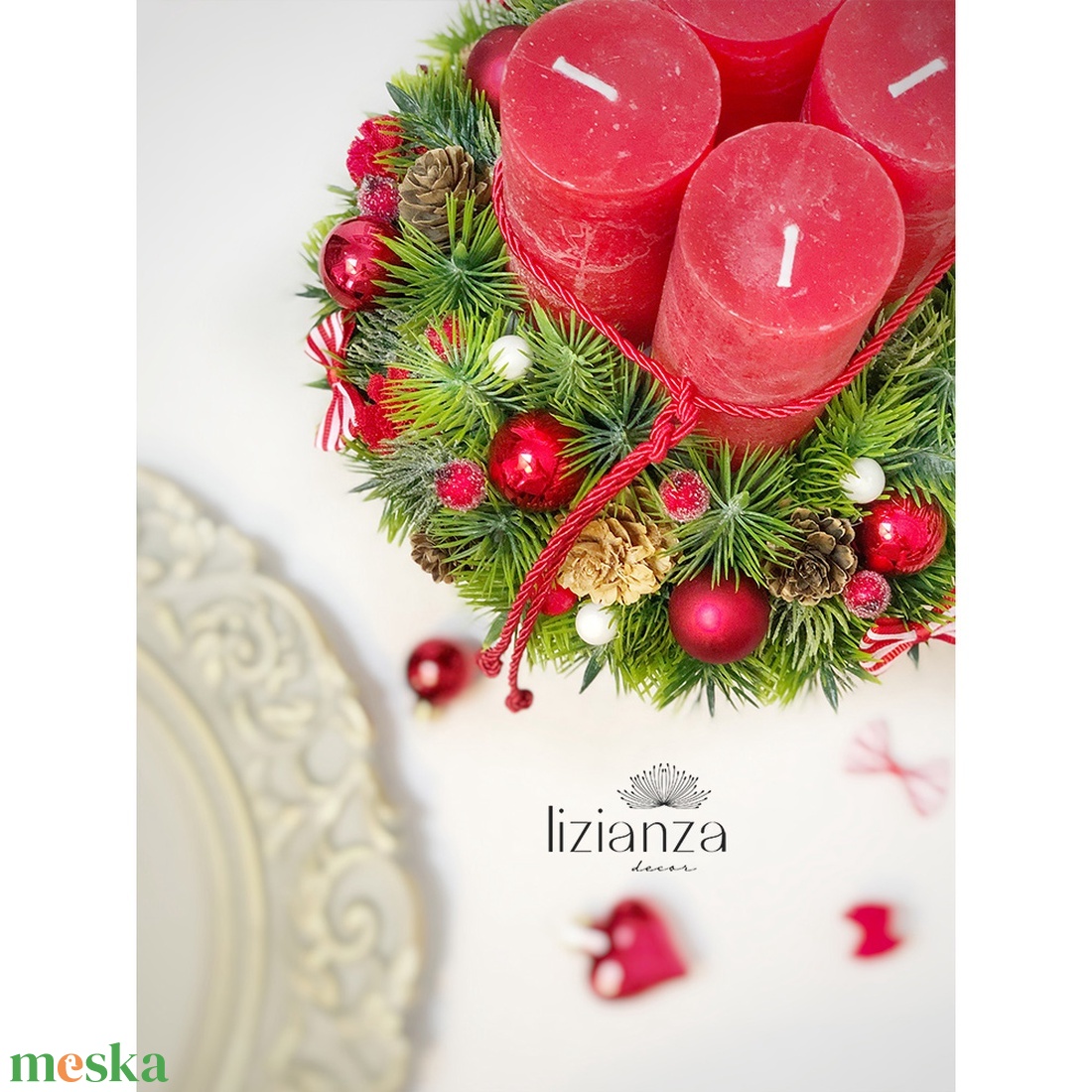 'Emily' adventi asztaldísz - karácsony - adventi díszek - adventi koszorú - Meska.hu