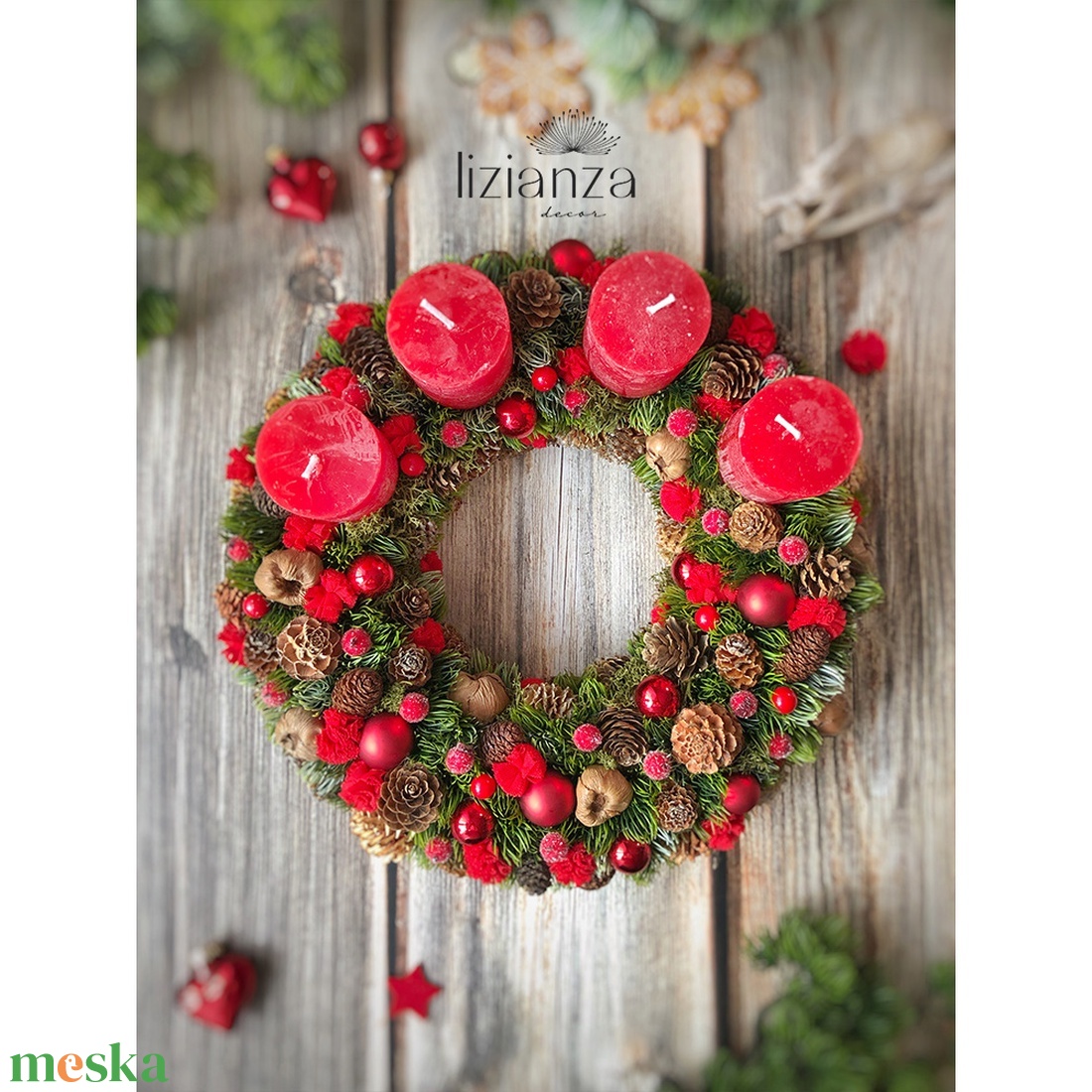 'Emmi' adventi koszorú  - karácsony - adventi díszek - adventi koszorú - Meska.hu