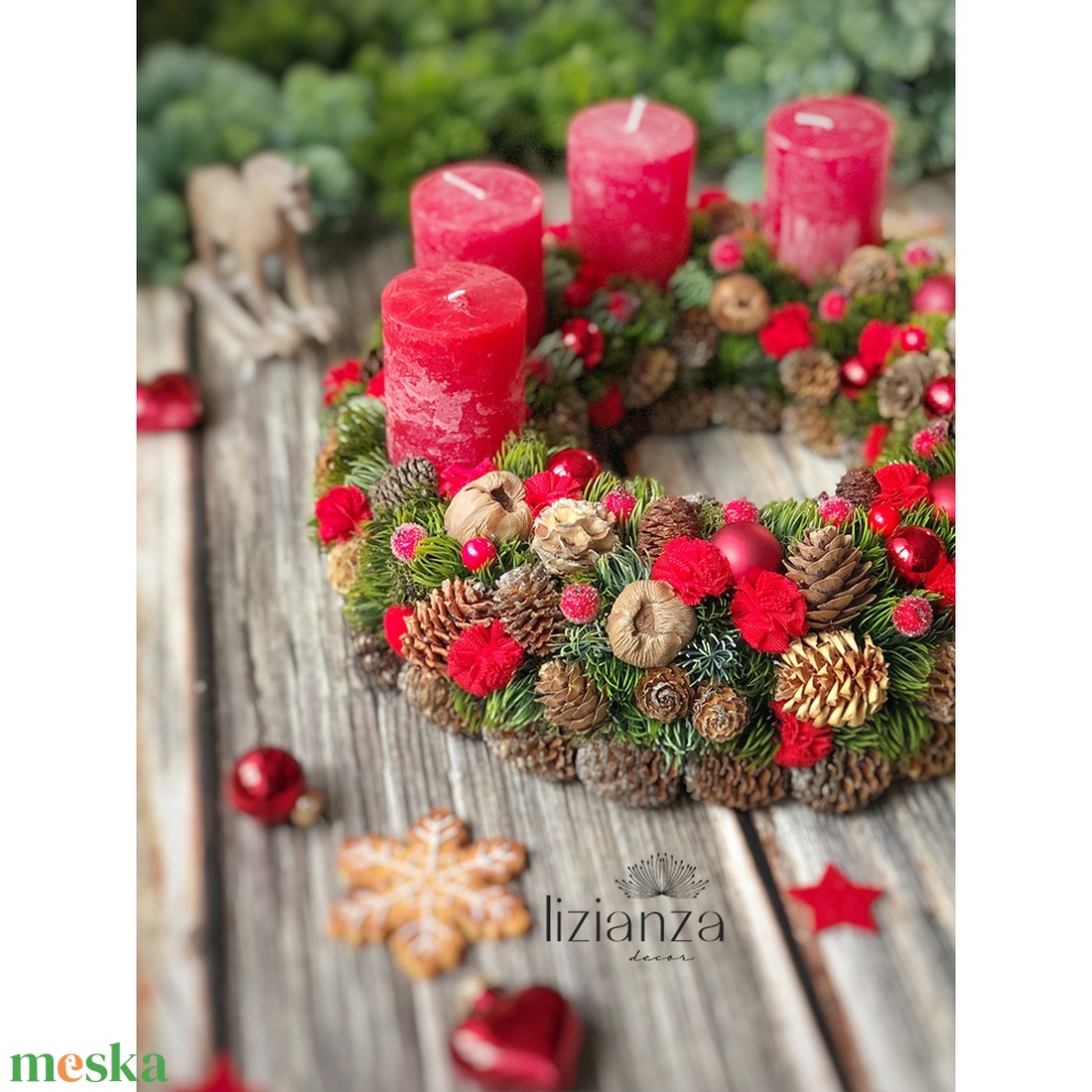'Emmi' adventi koszorú  - karácsony - adventi díszek - adventi koszorú - Meska.hu