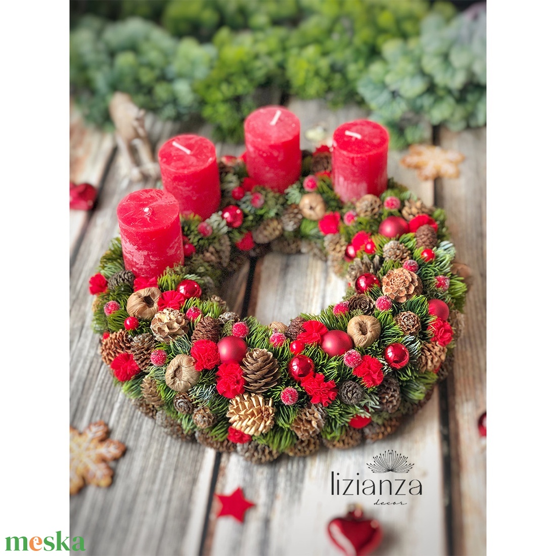 'Emmi' adventi koszorú  - karácsony - adventi díszek - adventi koszorú - Meska.hu