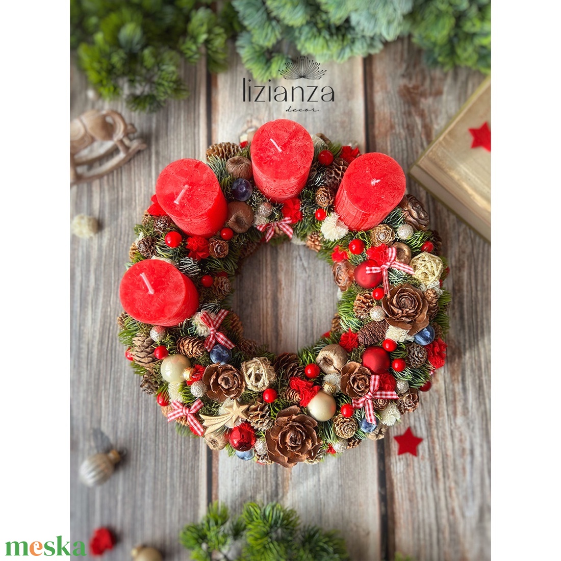 'Bori' adventi koszorú  - karácsony - adventi díszek - adventi koszorú - Meska.hu