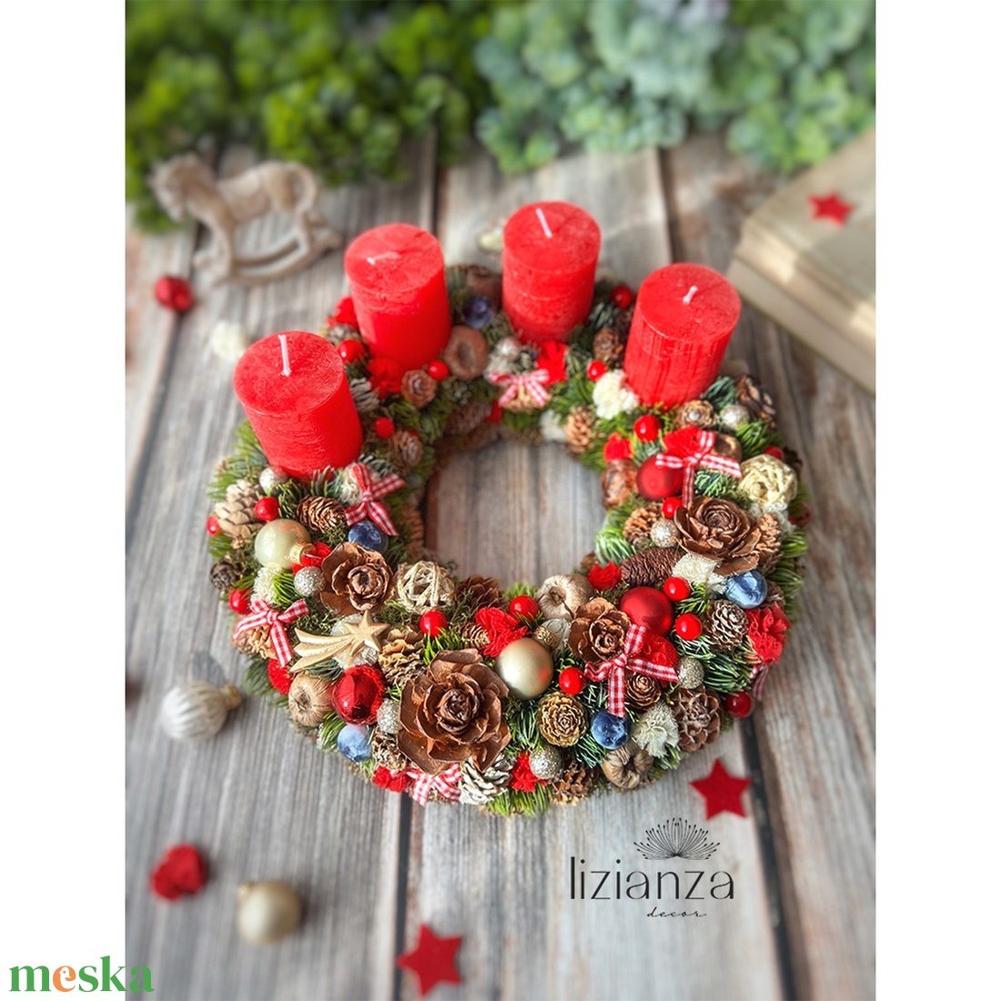 'Bori' adventi koszorú  - karácsony - adventi díszek - adventi koszorú - Meska.hu
