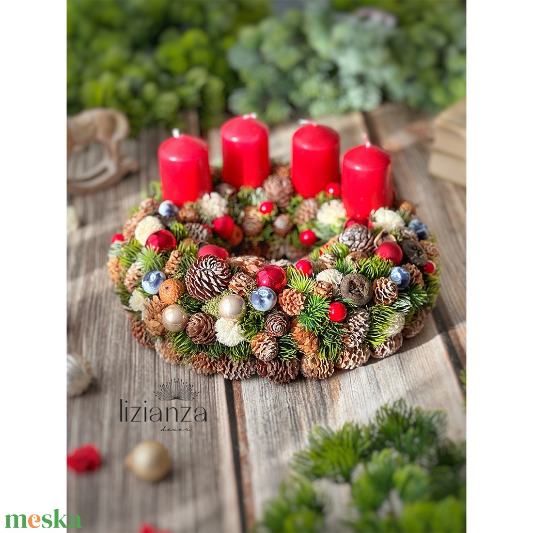 'Fanni' adventi koszorú  - karácsony - adventi díszek - adventi koszorú - Meska.hu