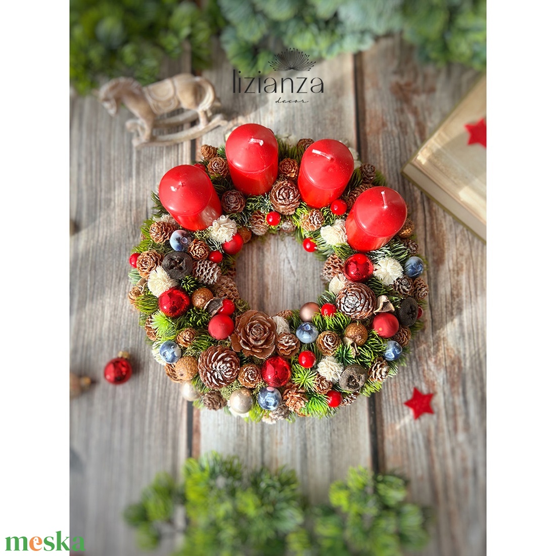 'Fanni' adventi koszorú  - karácsony - adventi díszek - adventi koszorú - Meska.hu