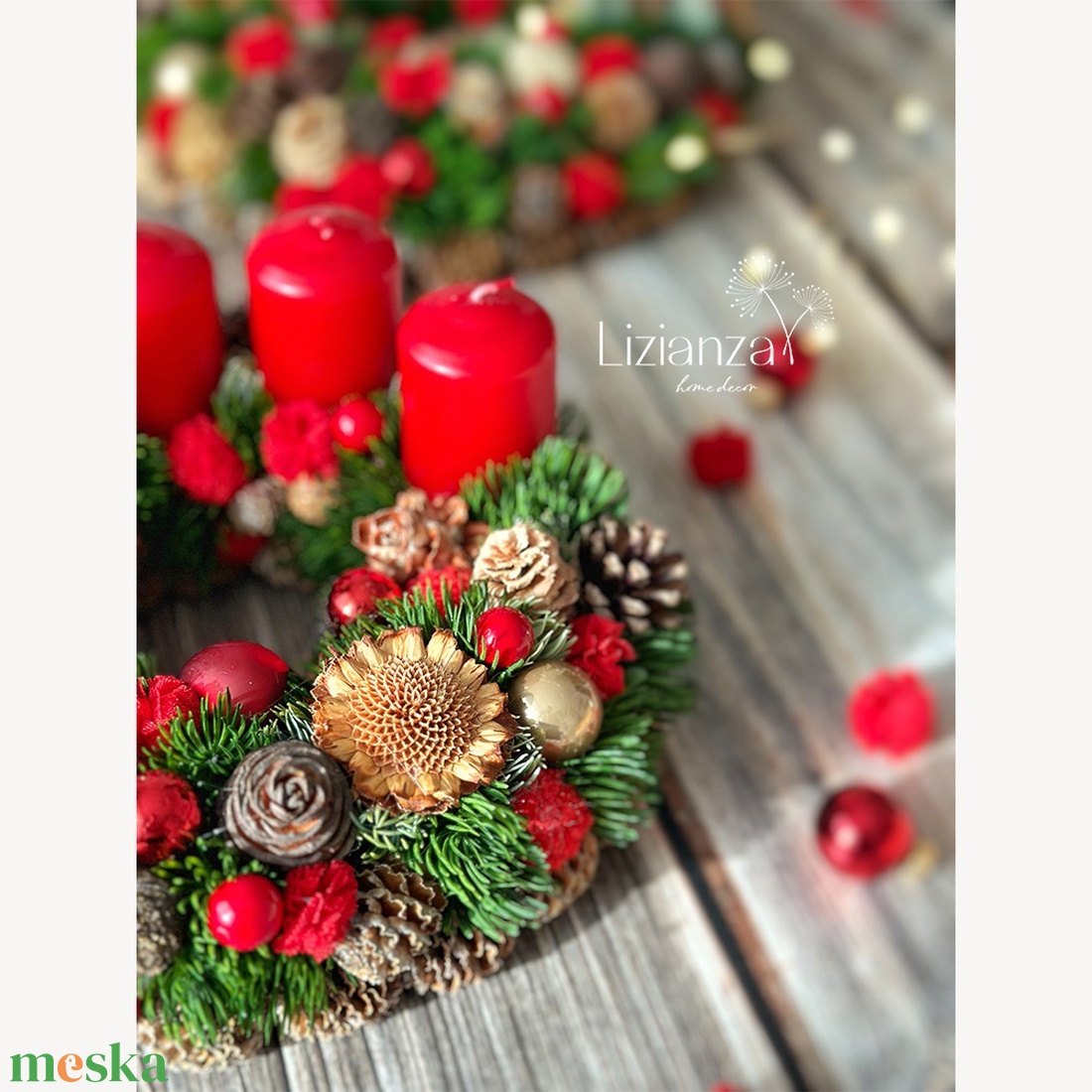 'Fanni' adventi koszorú  - karácsony - adventi díszek - adventi koszorú - Meska.hu