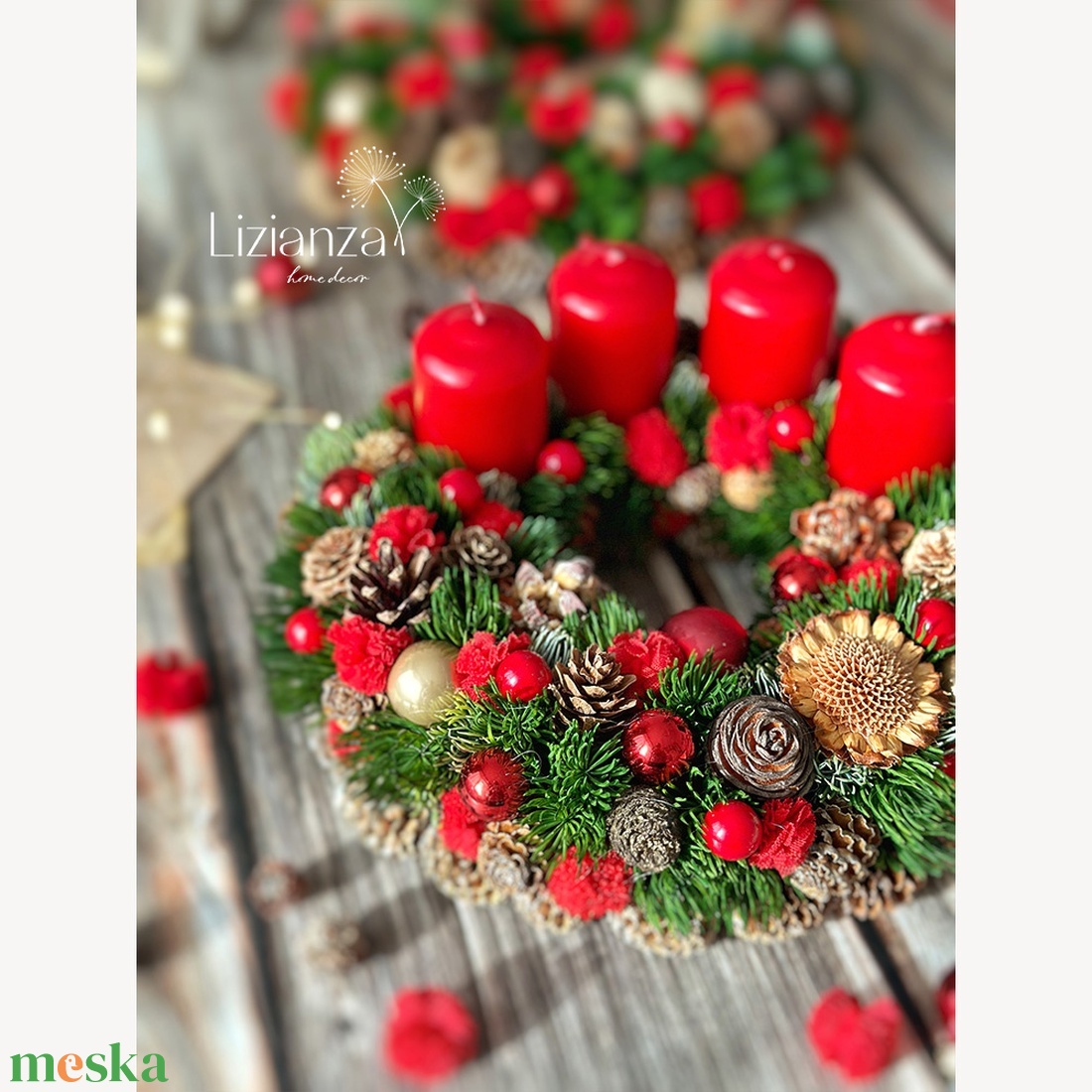 'Fanni' adventi koszorú  - karácsony - adventi díszek - adventi koszorú - Meska.hu