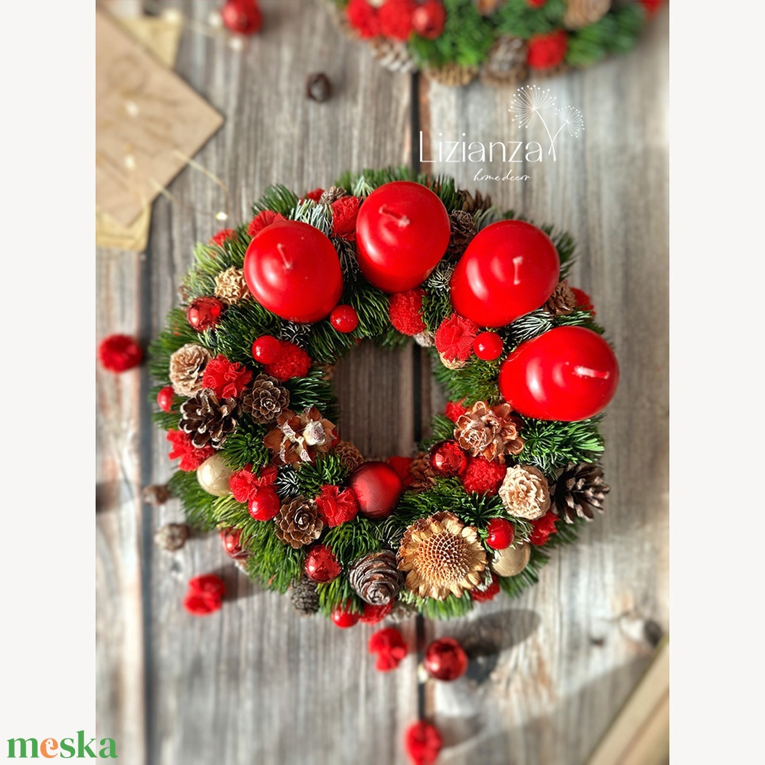 'Fanni' adventi koszorú  - karácsony - adventi díszek - adventi koszorú - Meska.hu