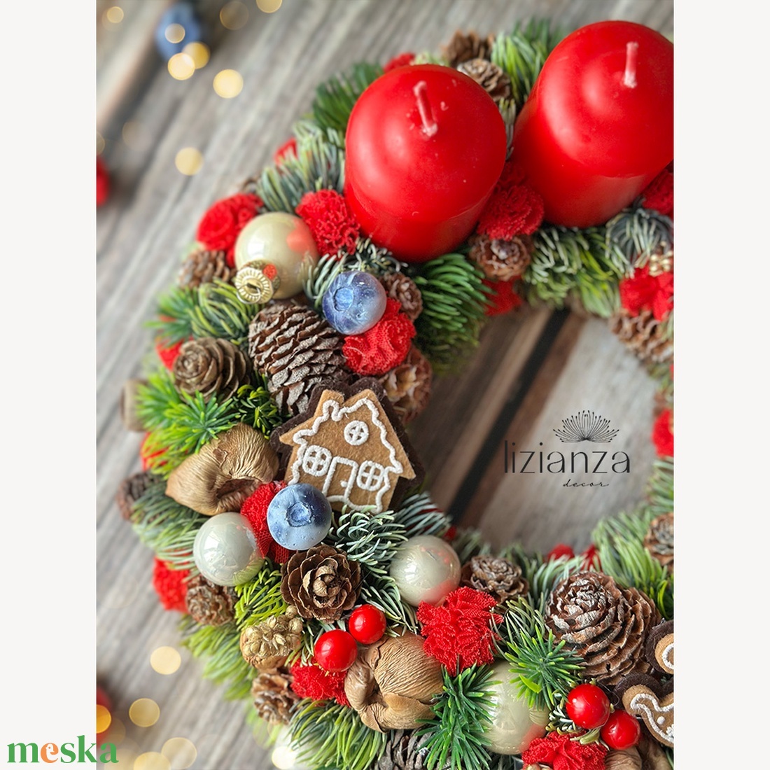 'Sarolta' adventi koszorú  - karácsony - adventi díszek - adventi koszorú - Meska.hu