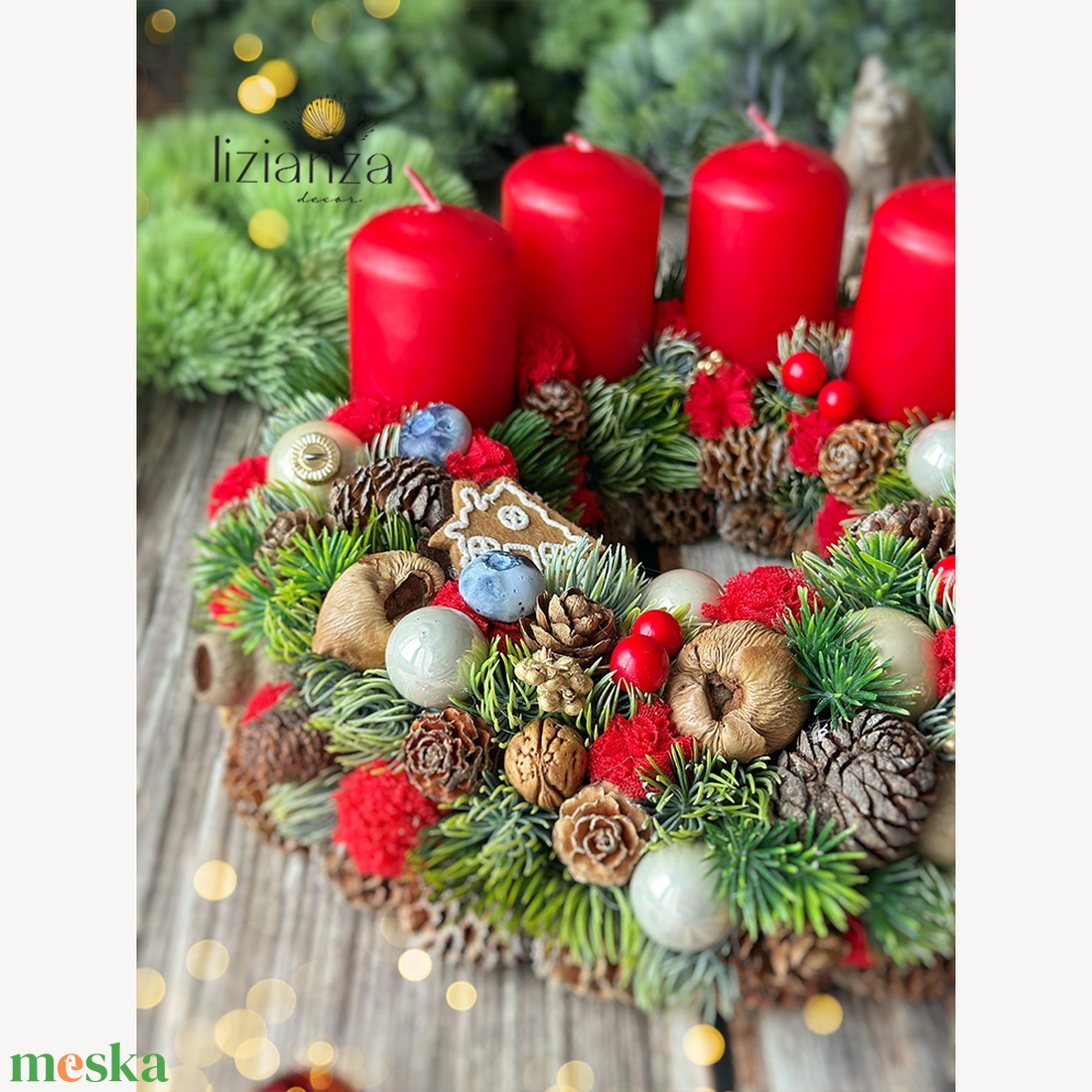 'Sarolta' adventi koszorú  - karácsony - adventi díszek - adventi koszorú - Meska.hu