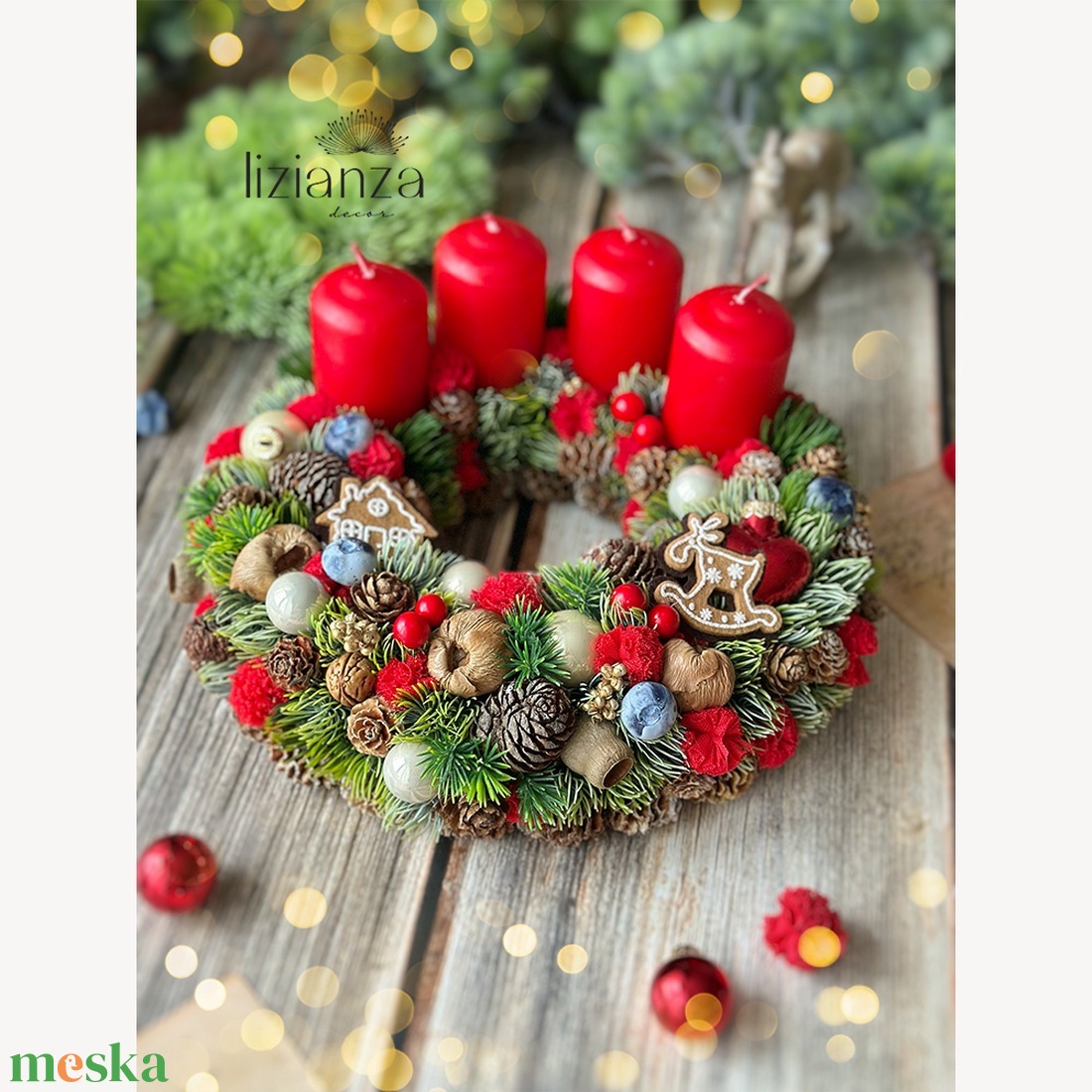 'Sarolta' adventi koszorú  - karácsony - adventi díszek - adventi koszorú - Meska.hu