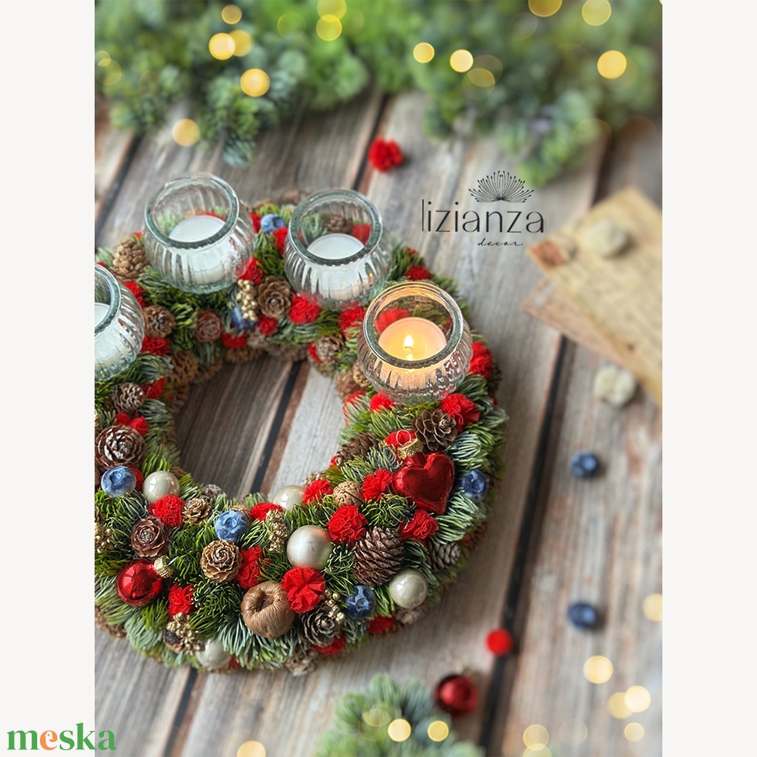 'Judit' adventi koszorú  - karácsony - adventi díszek - adventi koszorú - Meska.hu