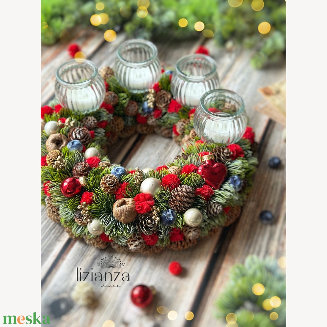'Judit' adventi koszorú  - karácsony - adventi díszek - adventi koszorú - Meska.hu